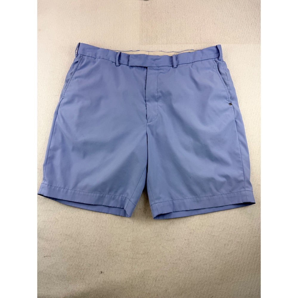 RLX Ralph Lauren Mens Blue Performance Golf Shorts Size 37 Flat Front Active
